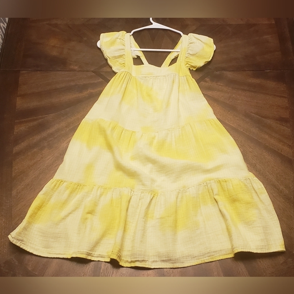 Cat And Jack Yellow Kids Dress 100% Cotton Size 14 Summer Dress